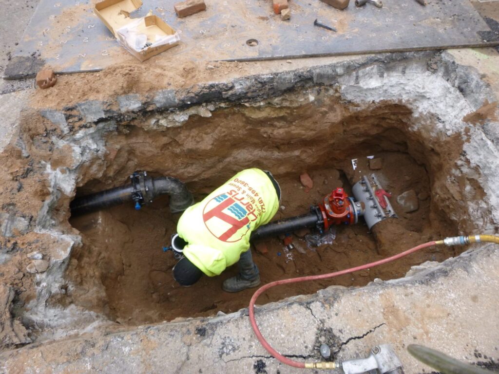 Domestic & Sprinkler Combined Water Main Installed
