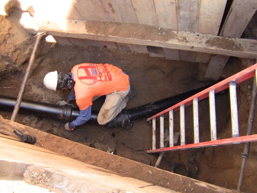 New cast iron sewer line