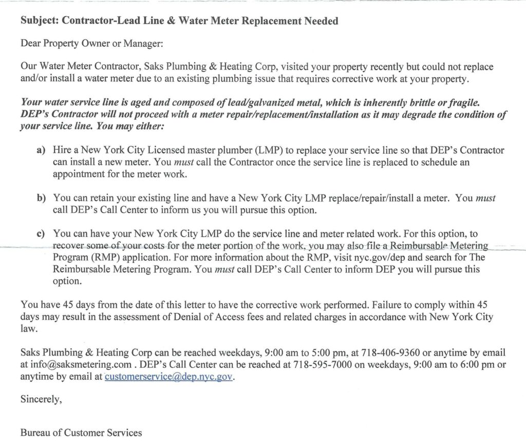 Understanding NYC DEP Lead Main Replacement Notice: What You Need to Know